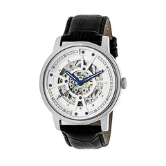 Reign Belfour Automatic Skeleton Leather-Band Watch - Silver