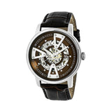 Reign Belfour Automatic Skeleton Leather-Band Watch - Silver/Brown REIRN3602