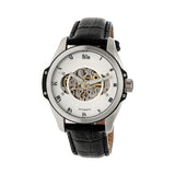 Reign Henley Automatic Semi-Skeleton Leather-Band Watch - Black/White REIRN4503