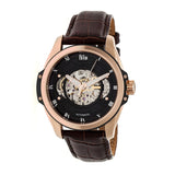 Reign Henley Automatic Semi-Skeleton Leather-Band Watch - Rose Gold/Brown REIRN4506