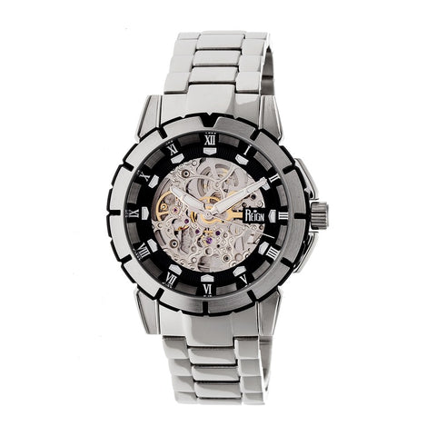 Reign Philippe Automatic Skeleton Bracelet Watch - Silver/Black REIRN4602