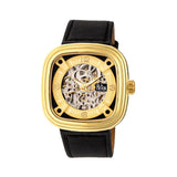 Reign Nero Skeleton Dial Leather-Band Watch - Gold REIRN4804