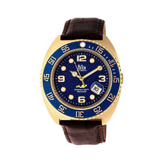 Reign Quentin Automatic Pro-Diver Leather-Band Watch w/Date - Gold REIRN4906