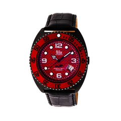 Reign Quentin Automatic Pro-Diver Leather-Band Watch w/Date - Black REIRN4907