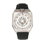 Reign Asher Automatic Sapphire Crystal Leather-Band Watch - Silver/Black REIRN5101