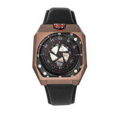 Reign Asher Automatic Sapphire Crystal Leather-Band Watch - Gunmetal/Black REIRN5104