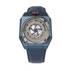 Reign Asher Automatic Sapphire Crystal Leather-Band Watch - Blue