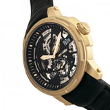 Reign Matheson Automatic Skeleton Dial Leather-Band Watch - Black/Gold REIRN5304