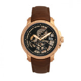 Reign Matheson Automatic Skeleton Dial Leather-Band Watch - Brown/Rose Gold REIRN5305