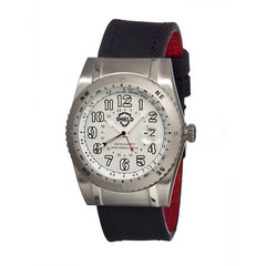 Shield Nuno Leather-Band Swiss Men's Diver Watch - Silver SLDSH0102