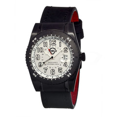 Shield Nuno Leather-Band Swiss Men's Diver Watch - Black/Silver SLDSH0105