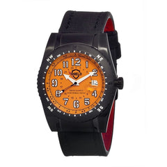 Shield Nuno Leather-Band Swiss Men's Diver Watch - Silver/Black SLDSH0107