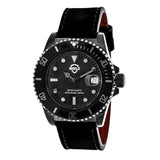 Shield Cousteau Leather-Band Pro-Diver Swiss Watch w/Date - Black SLDSH0808