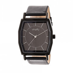 Simplify The 5400 Leather-Band Watch - Black