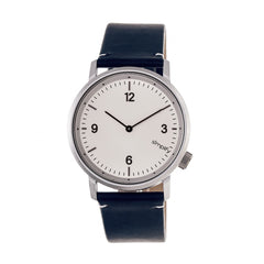 Simplify The 5500 Leather-Band Watch - Silver/Blue