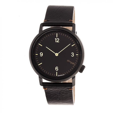 Simplify The 5500 Leather-Band Watch - Black SIM5502