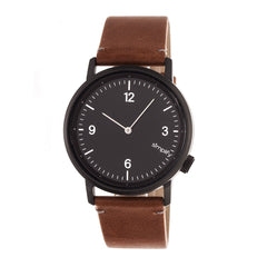 Simplify The 5500 Leather-Band Watch - Black/Brown SIM5505