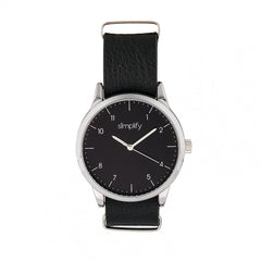 Simplify The 5600 Leather-Band Watch - Black