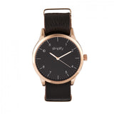 Simplify The 5600 Leather-Band Watch - Black/Dark Brown SIM5605