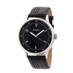 Simplify The 5700 Leather-Band Watch - Black