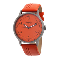 Simplify The 5700 Leather-Band Watch - Orange SIM5706