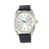Simplify The 5900 Leather-Band Watch - Silver/Blue SIM5901
