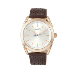 Simplify The 5900 Leather-Band Watch - Rose Gold/Brown SIM5904