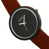 Simplify The 6000 Leather-Band Watch - Black/Dark Brown SIM6006