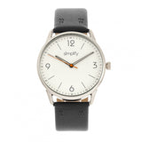 Simplify The 6300 Leather-Band Watch - Black/White SIM6301