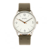 Simplify The 6300 Leather-Band Watch - Olive/White SIM6302
