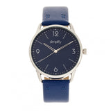 Simplify The 6300 Leather-Band Watch - Blue SIM6304