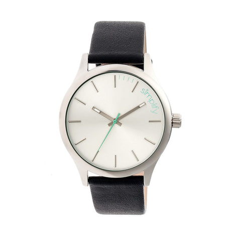 Simplify The 2400 Leather-Band Unisex Watch - Silver SIM2401