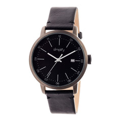 Simplify The 2500 Leather-Band Men's Watch w/ Date - Black SIM2502