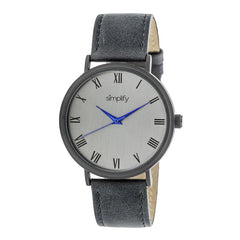 Simplify The 2900 Leather-Band Watch - Black/Charcoal SIM2906