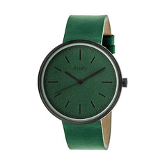 Simplify The 3000 Leather-Band Watch - Green