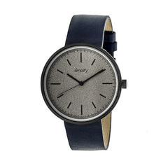 Simplify The 3000 Leather-Band Watch - Navy SIM3005