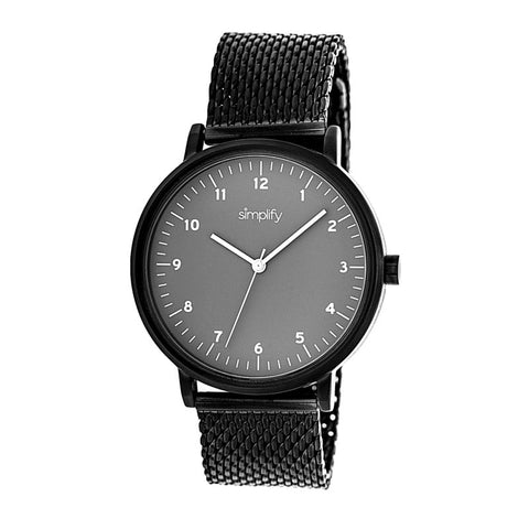 Simplify The 3200 Mesh-Bracelet Watch - Black/Grey SIM3206