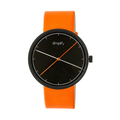 Simplify The 4100 Leather-Band Watch - Black/Orange SIM4103