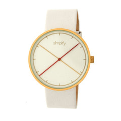 Simplify The 4100 Leather-Band Watch - Gold/White SIM4104