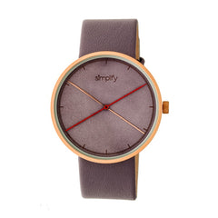 Simplify The 4100 Leather-Band Watch - Rose Gold/Purple SIM4105