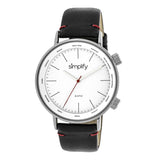 Simplify The 3300 Leather-Band Watch - Black/Silver SIM3301
