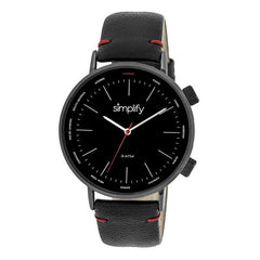 Simplify The 3300 Leather-Band Watch - Black SIM3306