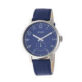 Simplify The 3400 Leather-Band Watch - Silver/Blue SIM3404