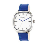 Simplify The 3500 Leather-Band Watch - Silver/Blue SIM3503