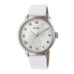 Simplify The 4200 Leather-Band Watch - White