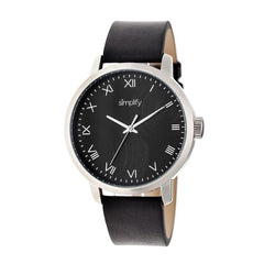 Simplify The 4200 Leather-Band Watch - Black