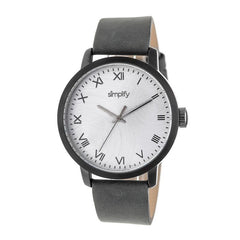 Simplify The 4200 Leather-Band Watch - Charcoal SIM4205