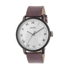 Simplify The 4200 Leather-Band Watch - Plum SIM4206