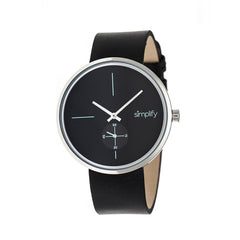 Simplify The 4400 Leather-Band Watch - Black/Silver SIM4402