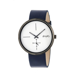 Simplify The 4400 Leather-Band Watch - Navy/Gunmetal SIM4403